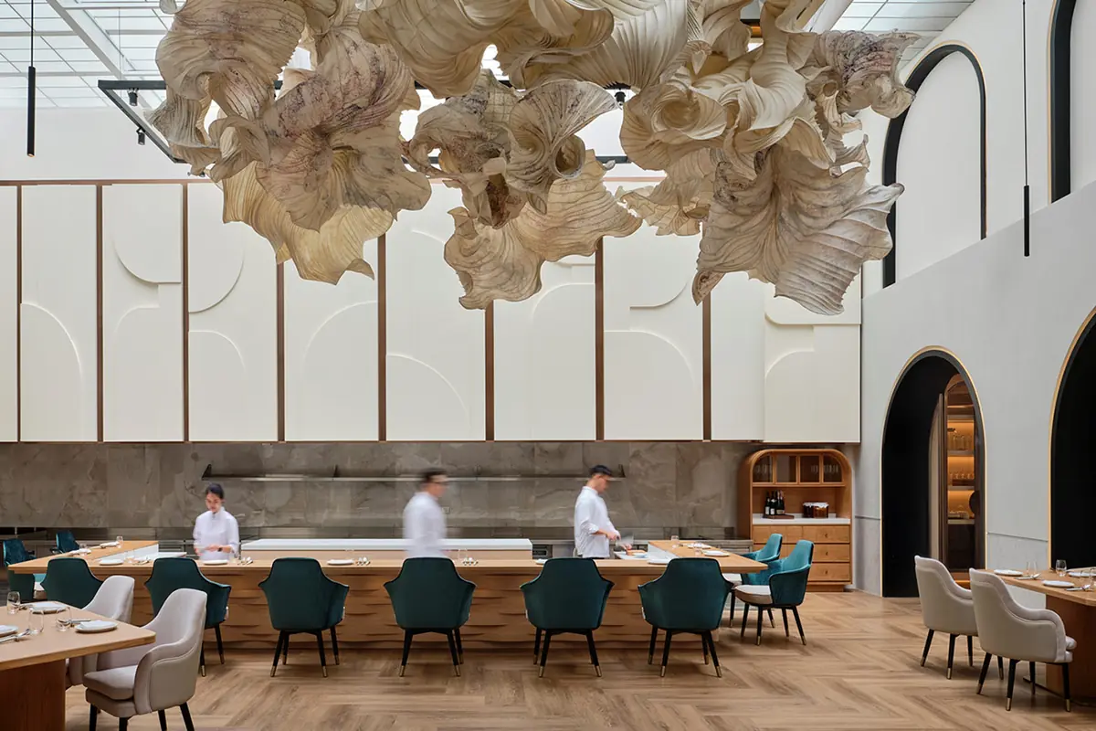 The dining room at Born, in the former Jinriksha Station, Singapore