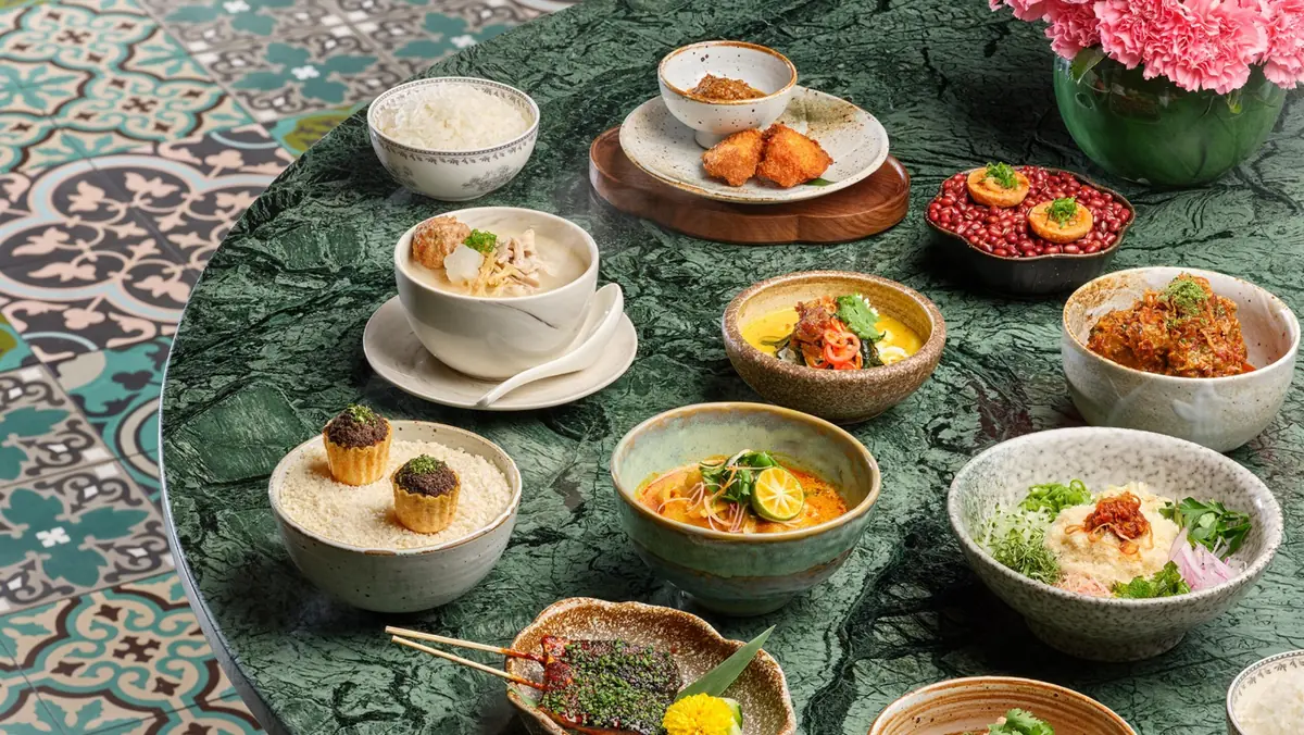 A spread of Peranakan dishes at Candlenut, Singapore