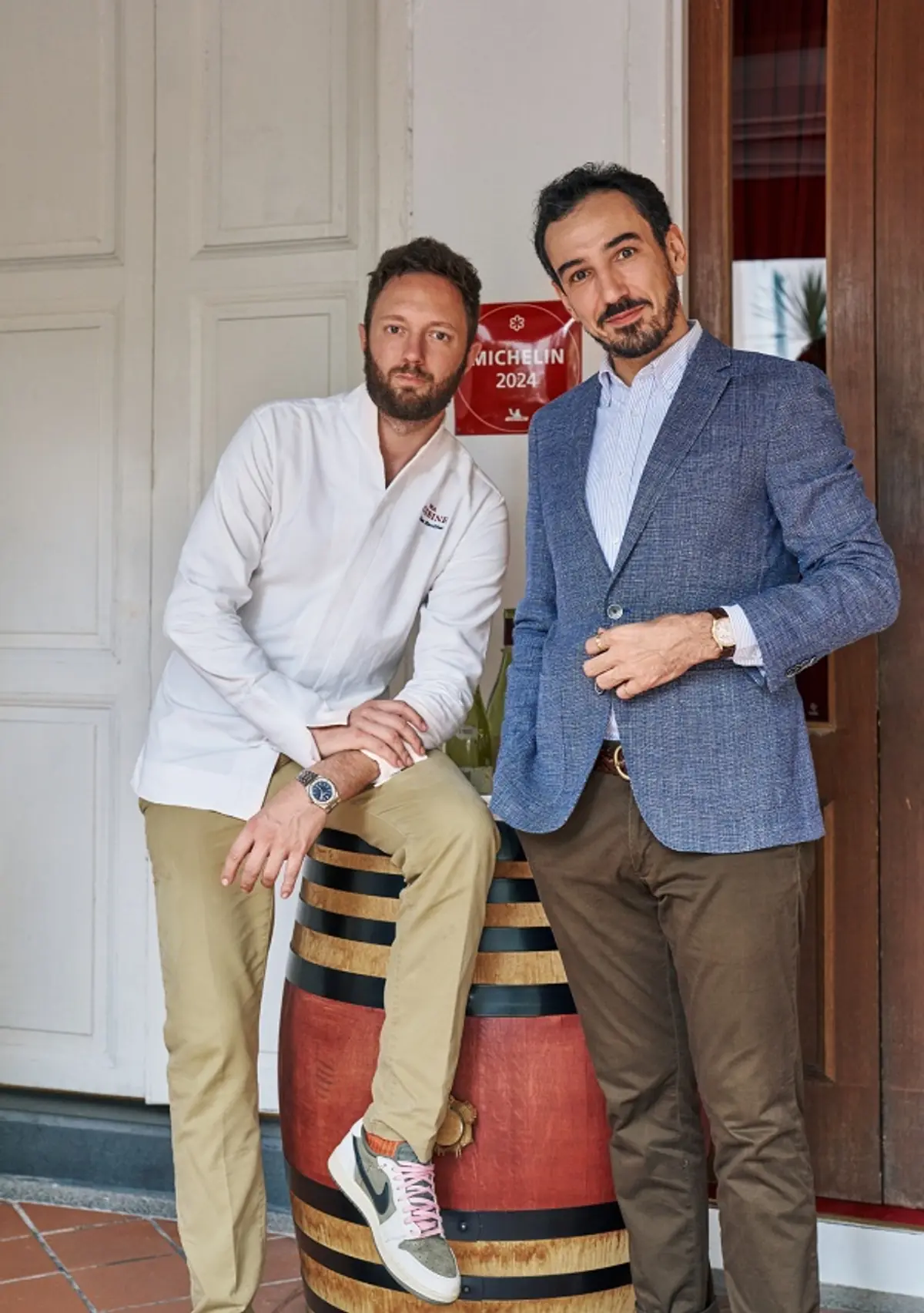 Chef-owner Mathieu Escoffier and Anthony Charmetant of Ma Cuisine, Singapore