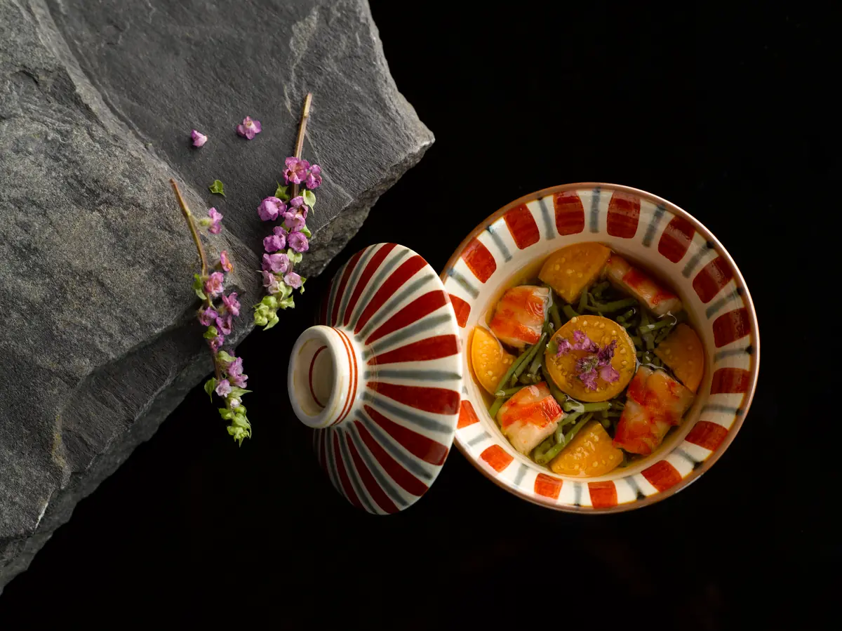 An Edomae seafood dish at Shoukouwa, Singapore