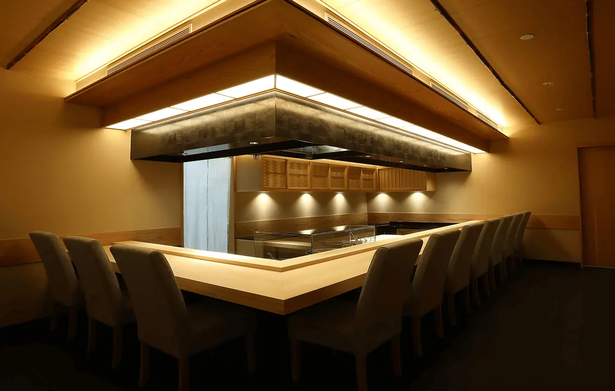 The tempura counter at Tenshima, Millenia Walk, Singapore