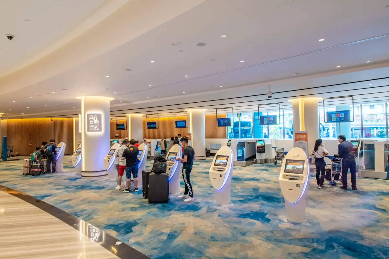 Jewel Changi Airport — The early check-in lounge for travellers at Jewel Changi Airport