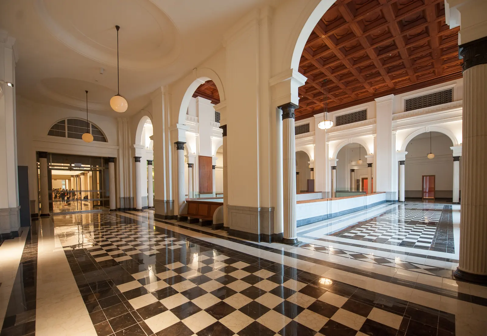 National Gallery Singapore — The grand lobby of the former Supreme Court building at National Gallery Singapore with its chequered marble floor