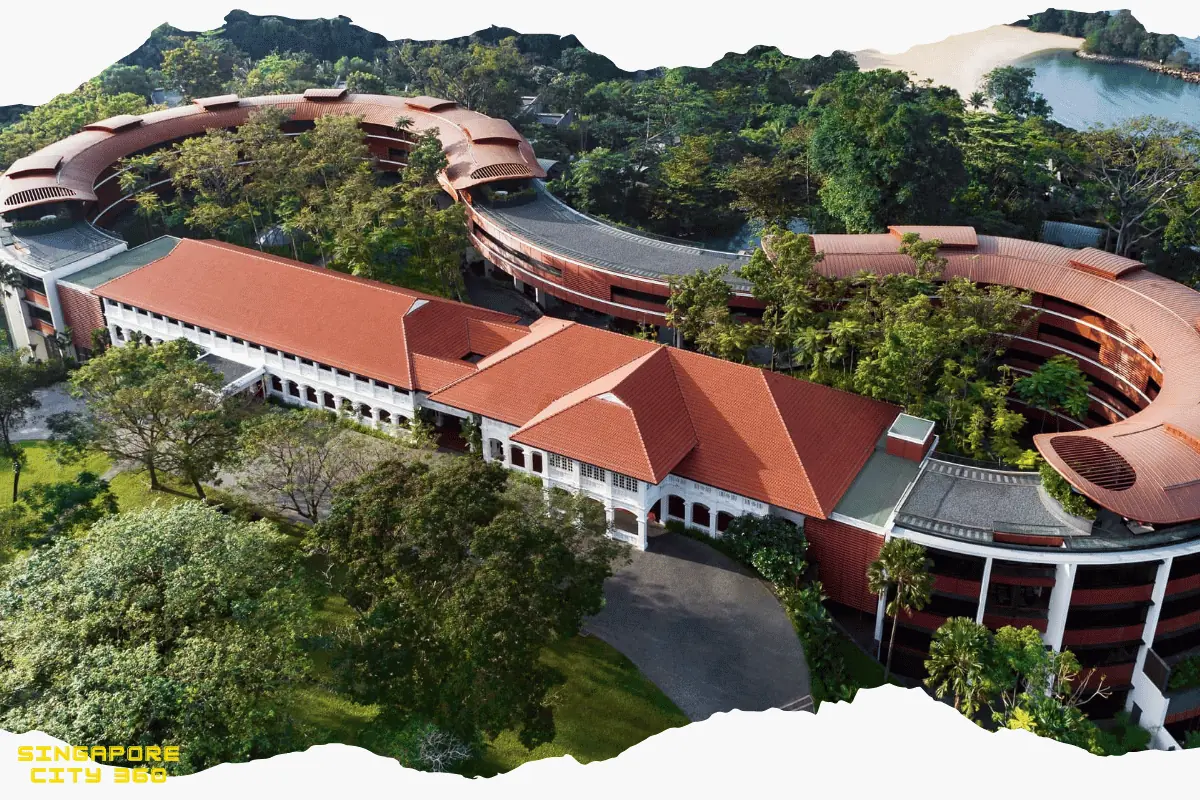 Capella Singapore on Sentosa, restored 1880s colonial bungalow and landscaped grounds